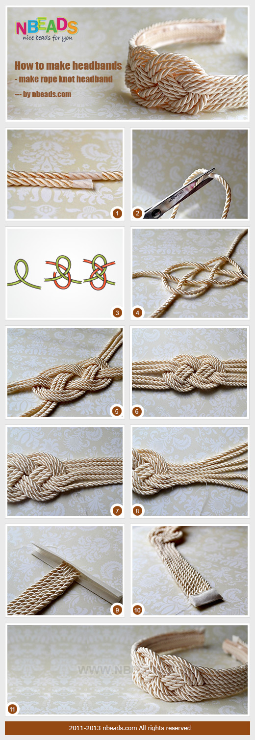 how to make headbands - make rope knot headband