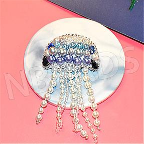 Nbeads Tutorials on How to Make Pearl Beaded Jellyfish Brooch