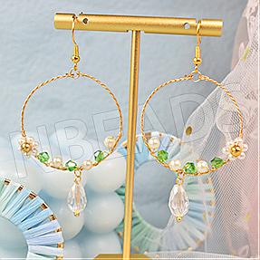 Nbeads Tutorials on How to Make Wire Wrapped Dangling Hoop Earrings