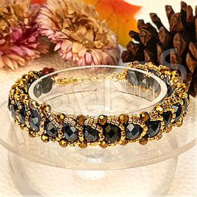 Nbeads Tutorials on How to make a Elegant Black and Gold Bracelet