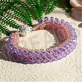 How to Make A Purple Faceted Glass Beads Bracelet
