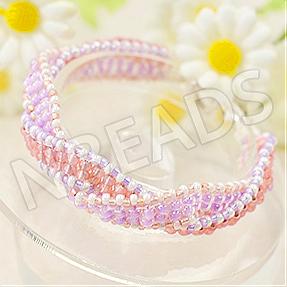 Nbeads Tutorials on How to make a Pink and Purple Seed Beaded Bracelet