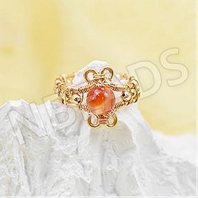 Nbeads Tutorials on How to make a Wire Wrapping Ring with Red Agate