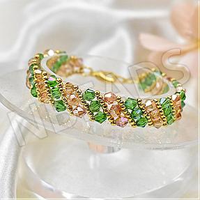 Nbeads Tutorials on How to make a Spring Color Scheme Simple Beaded Bicone Bracelet