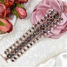 Nbeads Tutorials on How to make a Vintage Beaded Braid Bracelet with Faceted Glass Beads