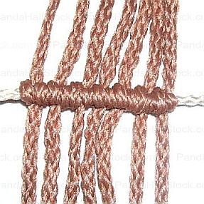 Guide on how to tie a double half hitch knot and one frequently used pattern in friendship bracelet