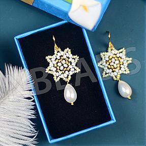 Nbeads Tutorials on How to Make  Delicate Eight-pointed Star Beaded Earrings