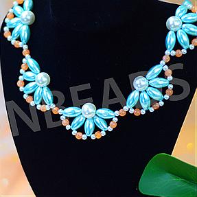 Nbeads Tutorials on How to Make  Elegant Blue Pearl Flower Necklace