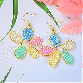 Nbeads Tutorials on How to Make  Colorful Flower Shape Beaded Earrings