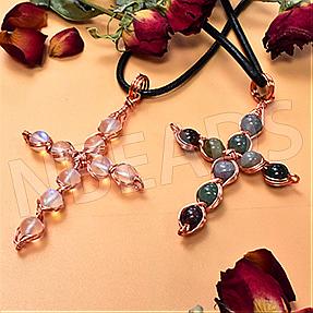 Nbeads Tutorials on How to Make  Gemstone Winding Cross Necklace