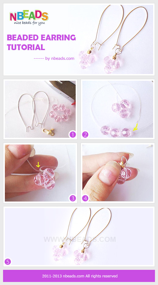 Beaded earring tutorial-finish the craft in five steps