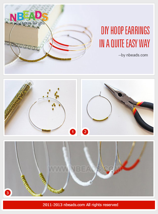 diy hoop earrings in a quite easy way