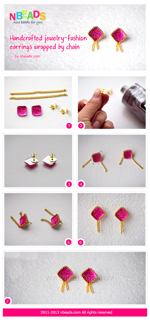 handcrafted jewelry-fashion earrings wrapped by chain