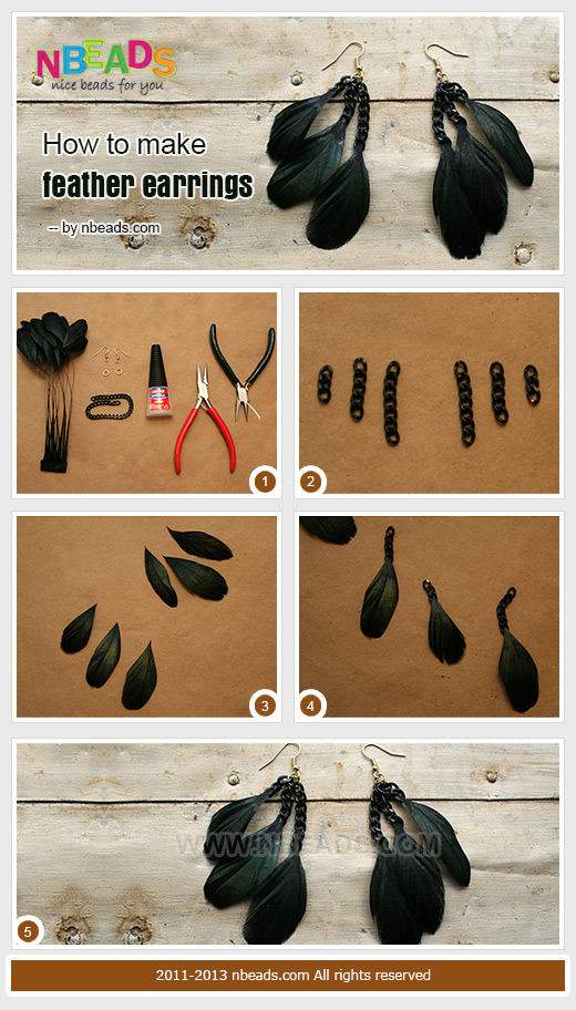 how to make feather earrings