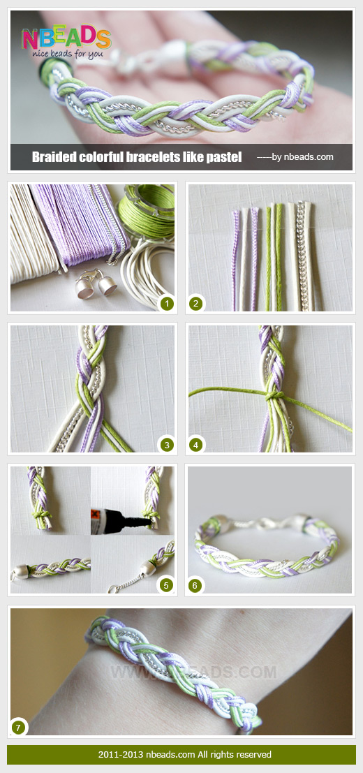 braided colorful bracelets like pastel