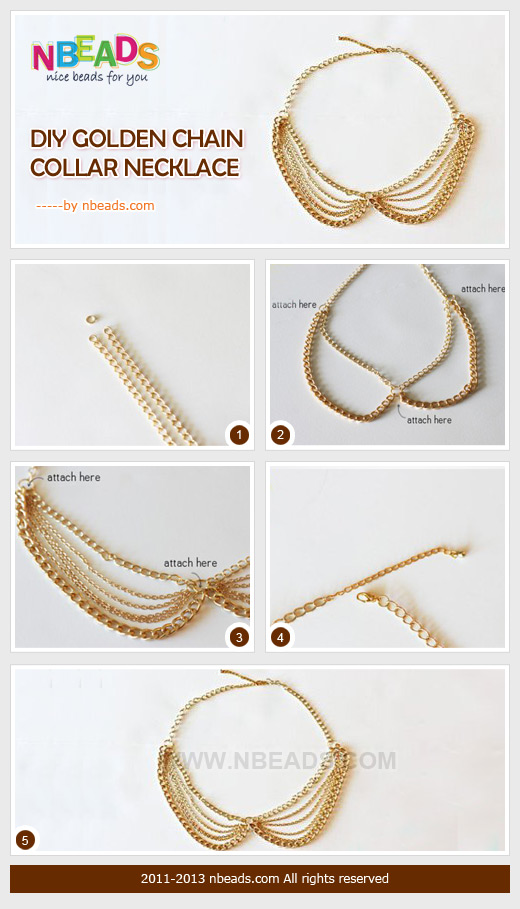 diy golden chain collar necklace
