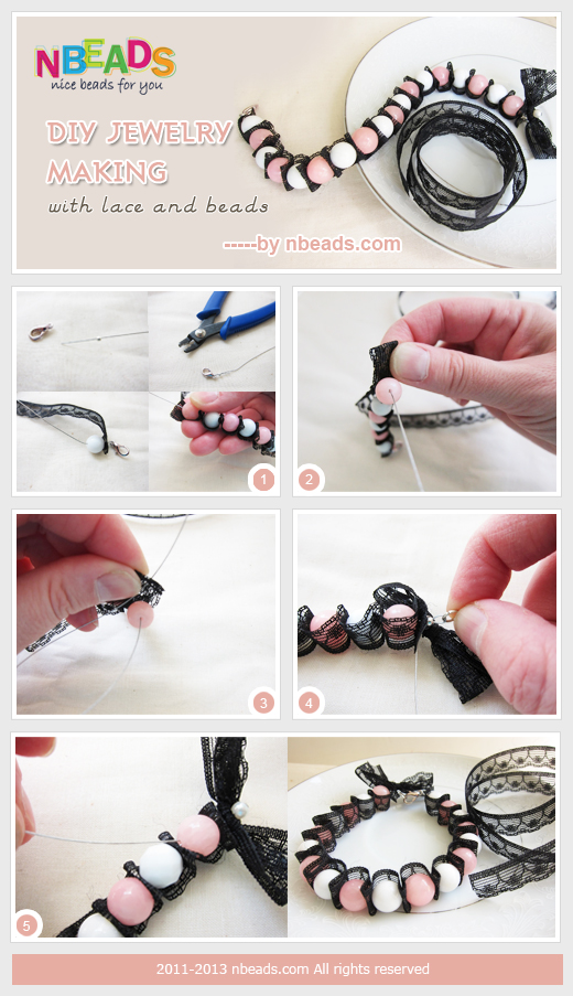 diy jewelry making with lace and beads