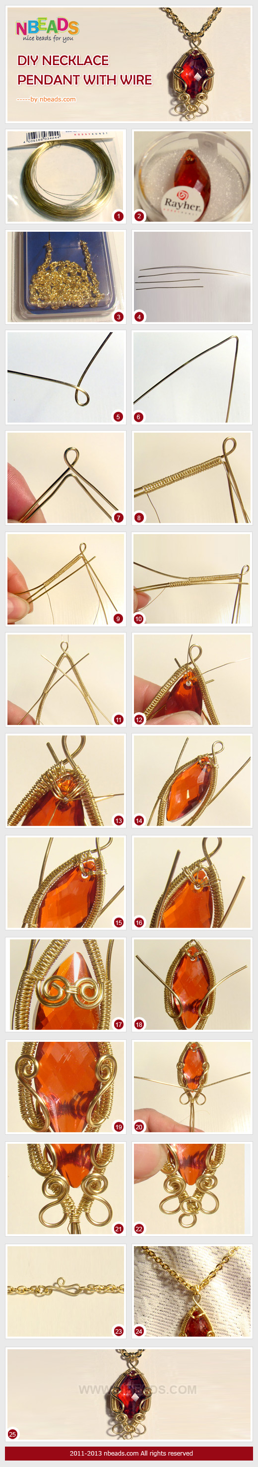 diy necklace pendant with wire