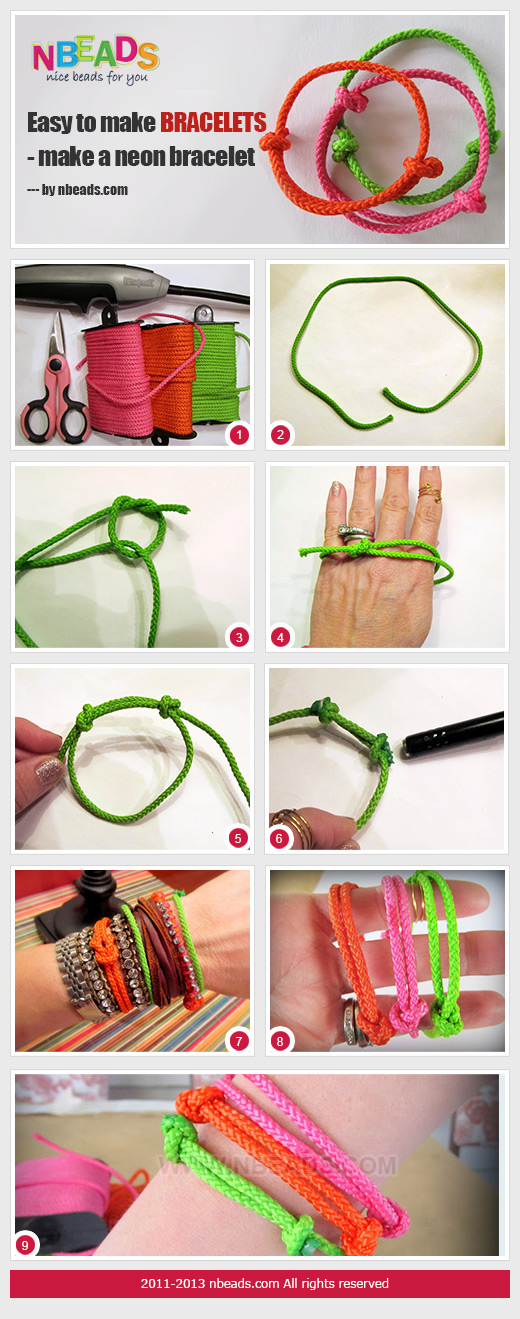 easy to make bracelets - make a neon bracelet