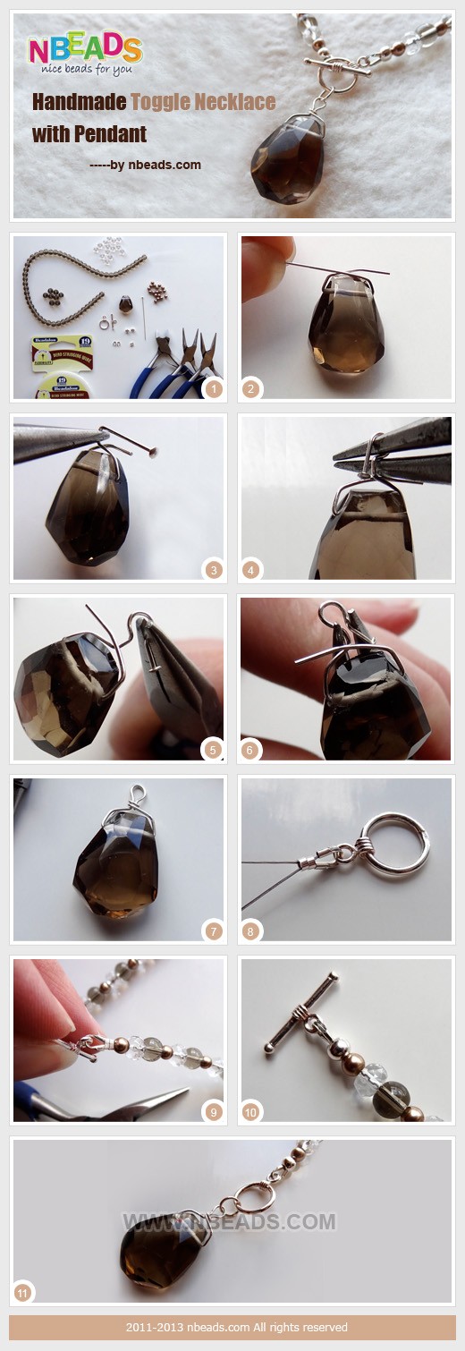 handmade toggle necklace with pendant
