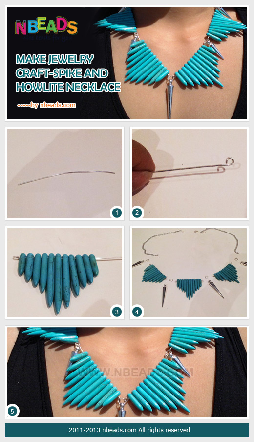 make jewelry craft-spike and howlite necklace