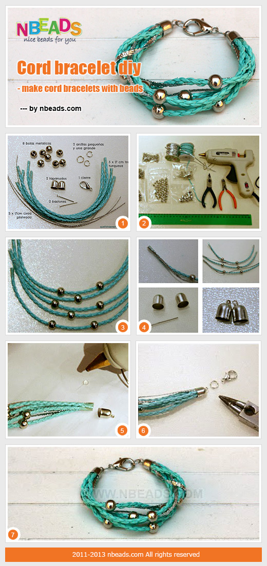 cord bracelet diy - make cord bracelets with beads