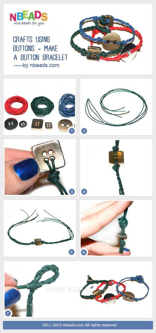 crafts using buttons - make a button bracelet
