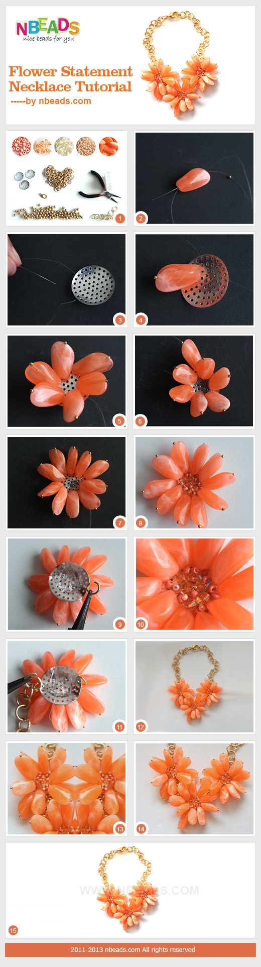 flower statement necklace tutorial
