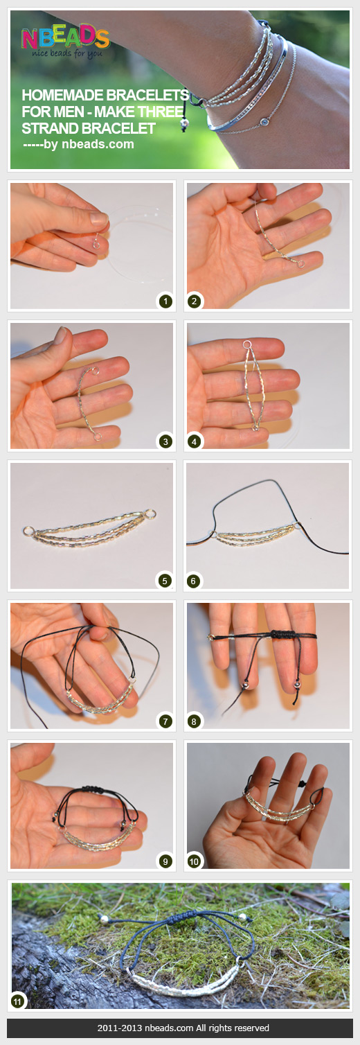 homemade bracelets for men - make three strand bracelet