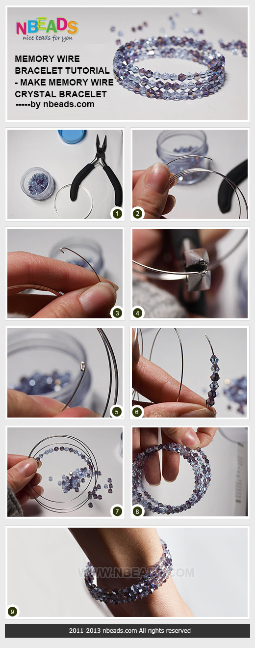 memory wire bracelet tutorial - make memory wire crystal bracelet