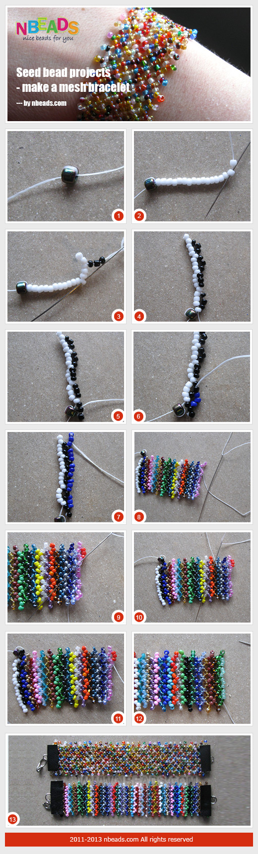 seed bead projects - make a mesh bracelet