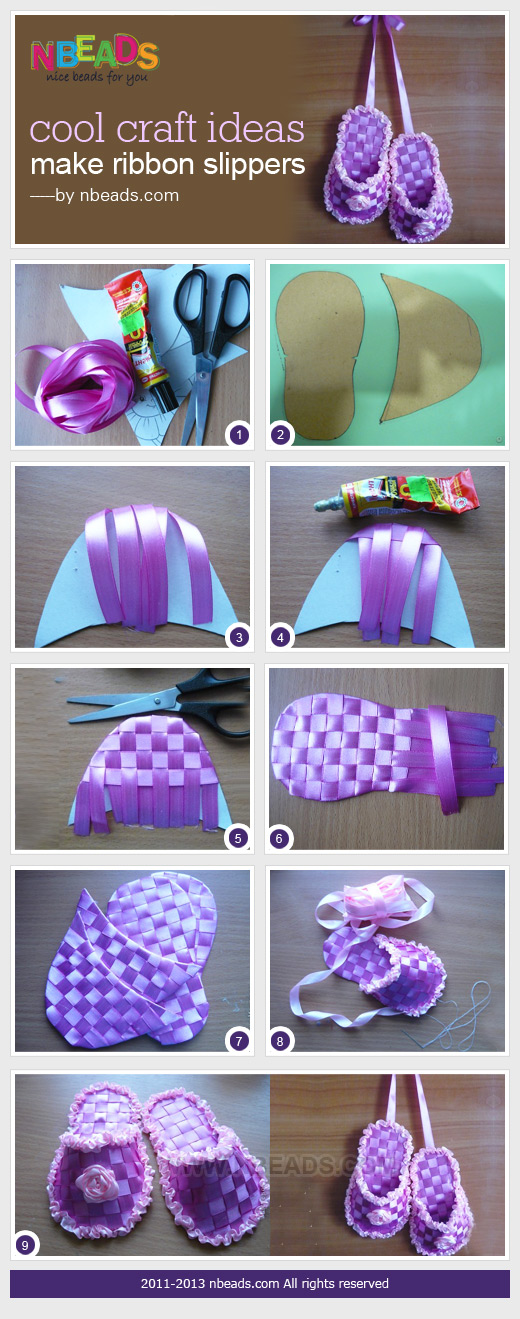 cool craft ideas - make ribbon slippers