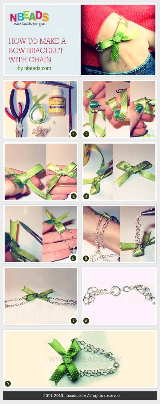 how to make a bow bracelet with chain