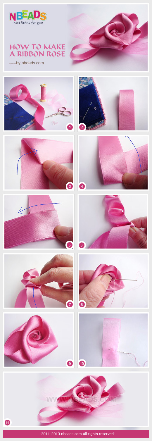 how to make a ribbon rose