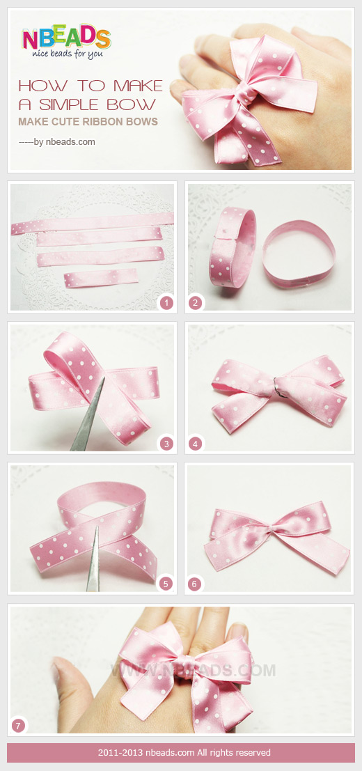 how to make a simple bow - make cute ribbon bows