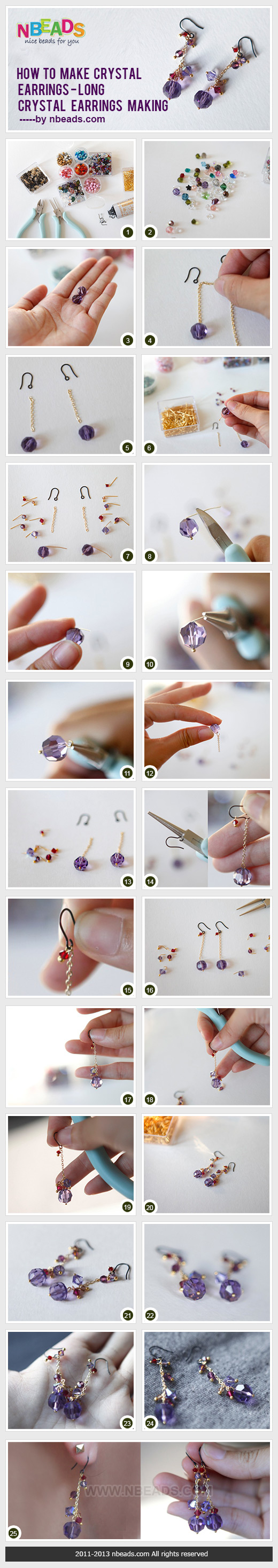 how to make crystal earrings - long crystal earrings making