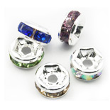 Free Shipping Rhinestone Beads, Copper, Grade "A", Silver Color, 10mm