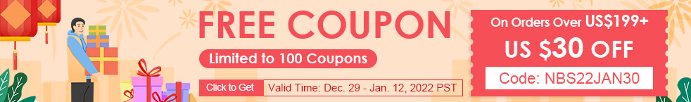 Free Coupon  US$ 30 OFF On Orders Over US$199
