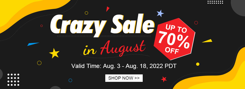 Crazy Sale in August Up To 70% OFF